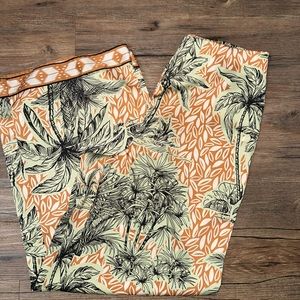 Hawaiian print flowy pants